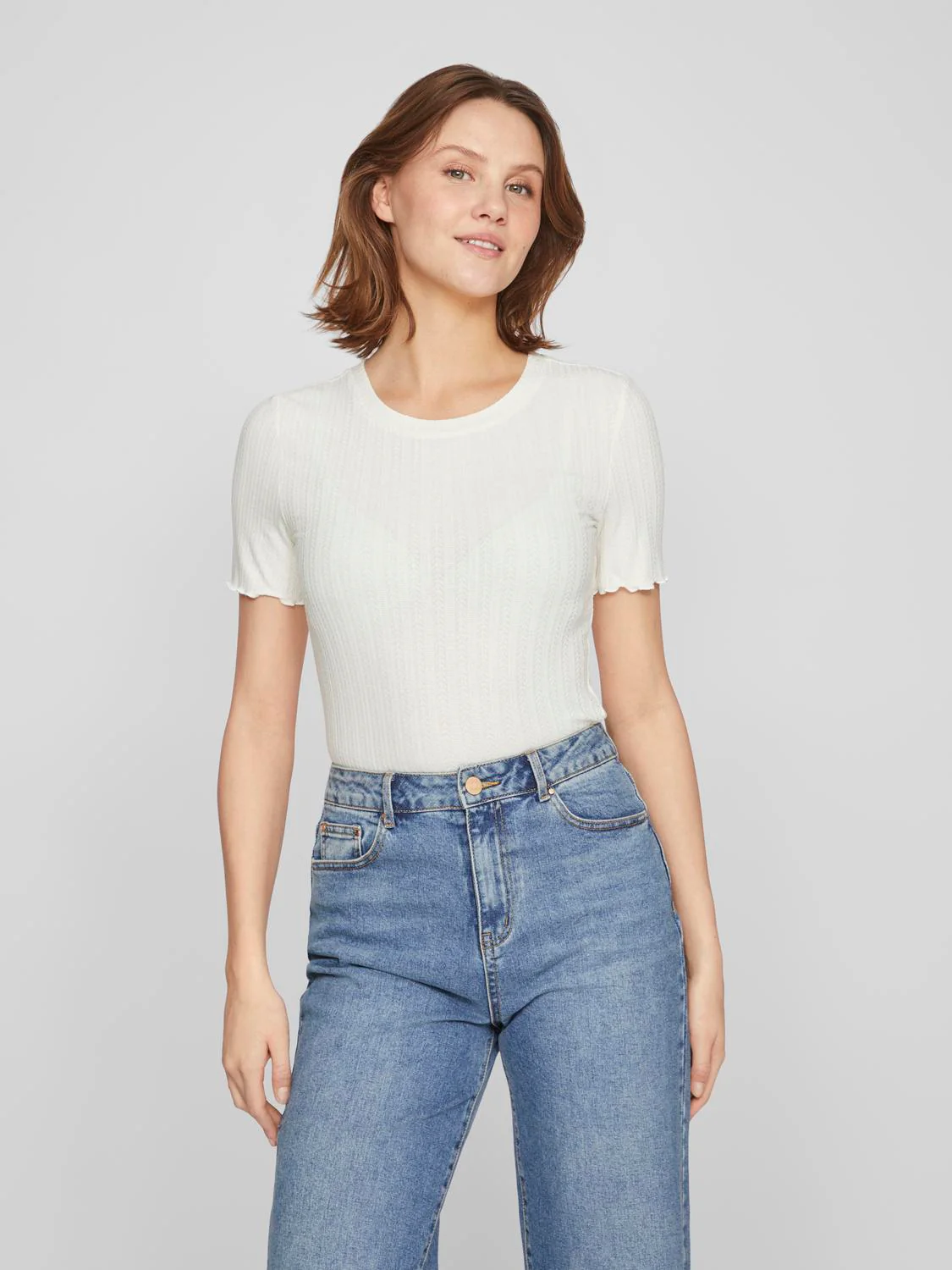 Vila  Vipointera t-shirt - Egret