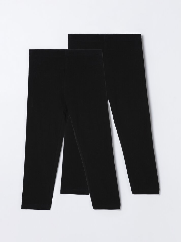 Conjunto com 2 Leggings Curtas - Pretas