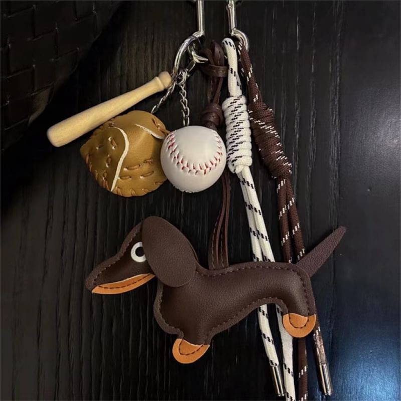 Olsin - Hond / Honkbalhond Kunstleren Tashanger Sleutelhanger