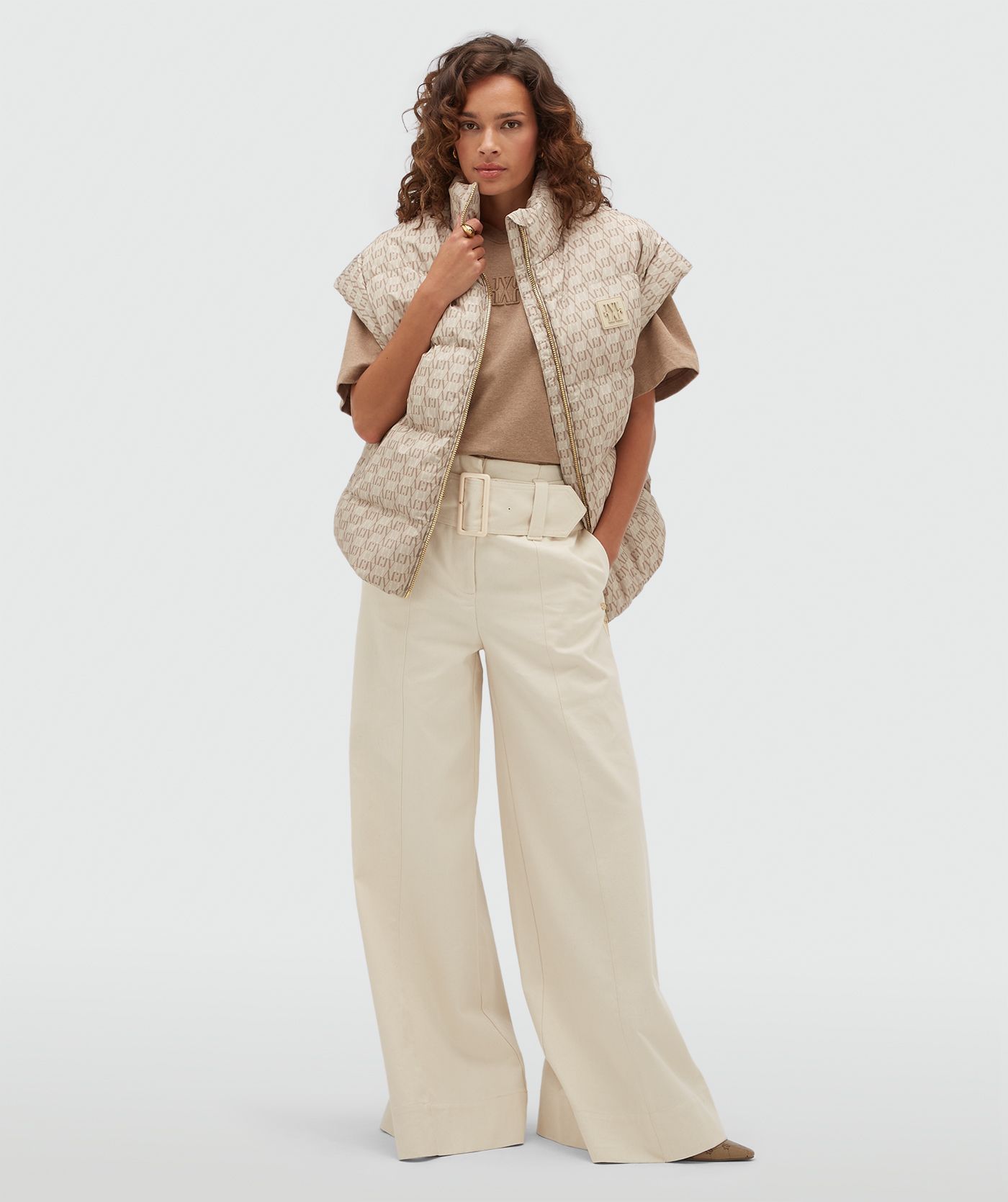 JV-STAYA oversized bodywarmer - beige