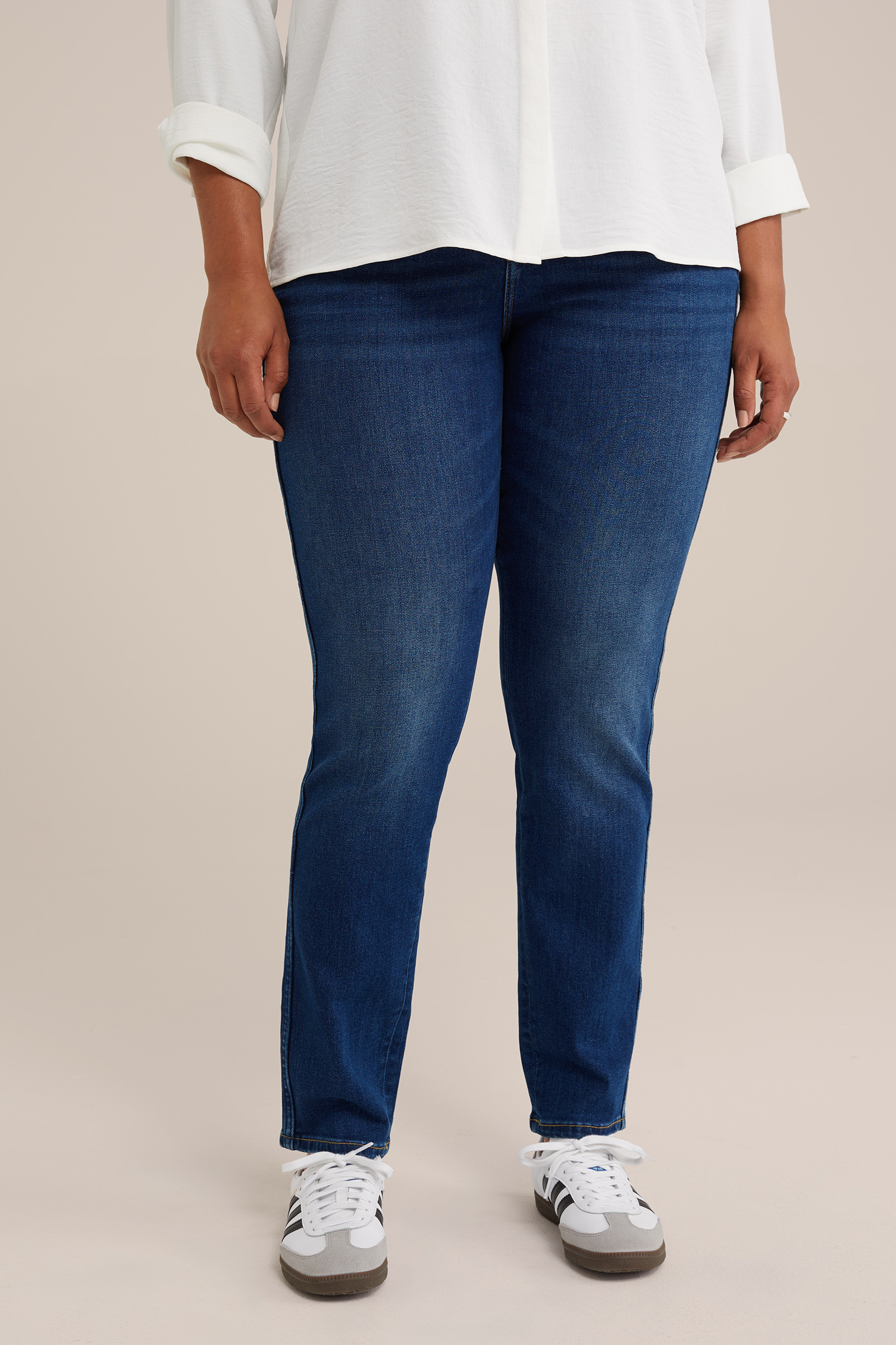 mid rise skinny jeans met comfortstretch - Curve Blue Ridge Donkerblauw