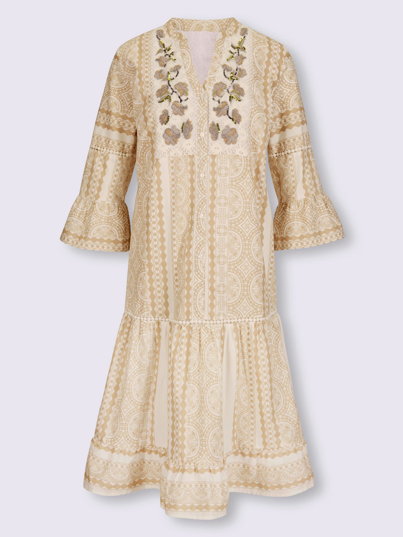 Robe imprimée superbe broderie florale