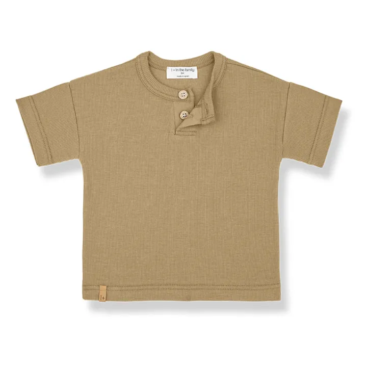 1+ in the family T-shirt Nestore Côtelé | Jaune moutarde