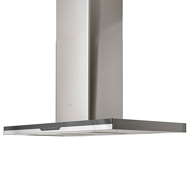Hotte îlot droit Cooke & Lewis CLIBHS90, 90 cm argent