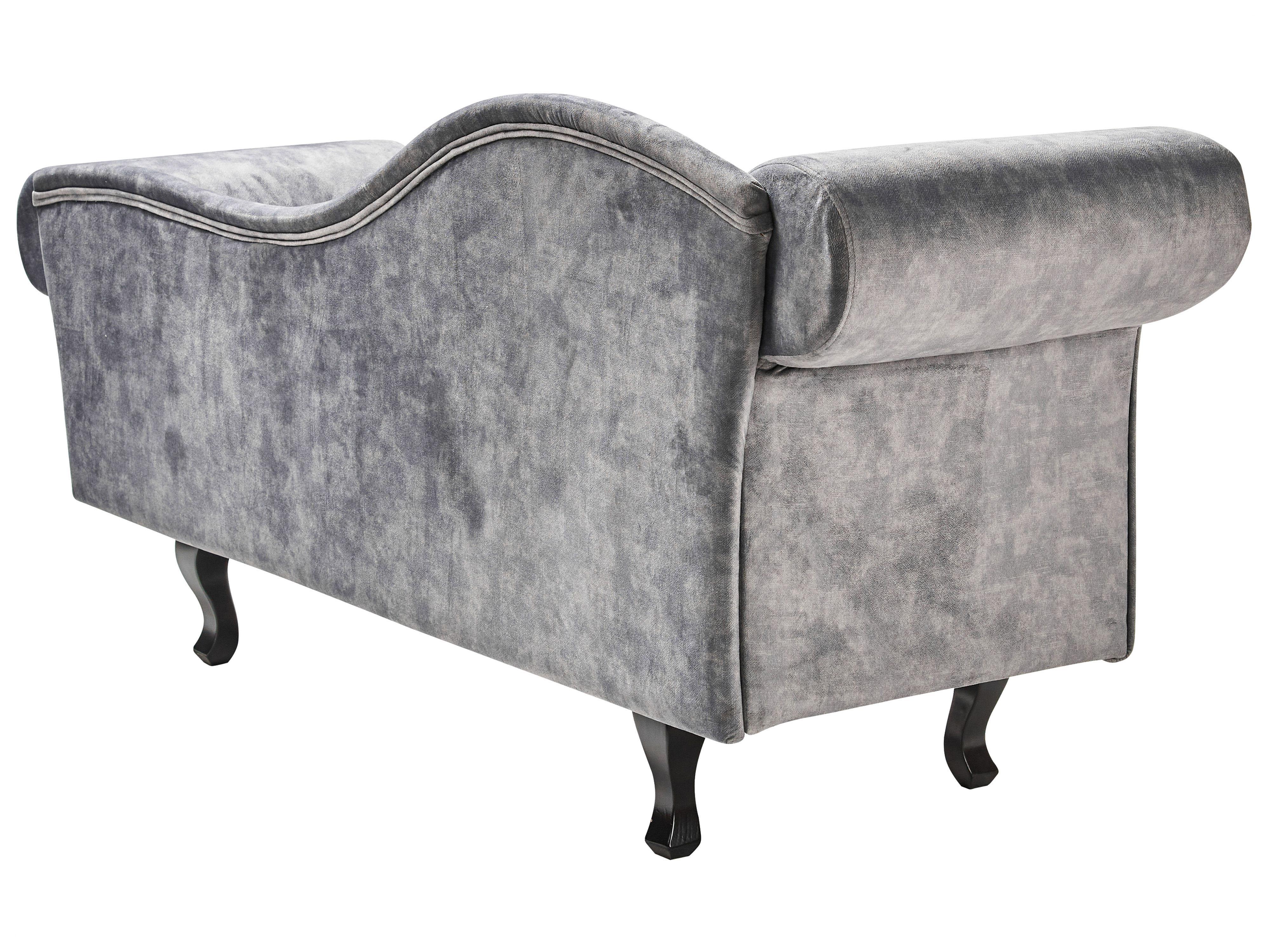 Linkszijdige chaise longue LATTES II Fluweel Grijs