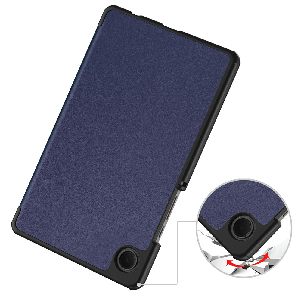 Samsung Galaxy Tab A11 / A9 Leder Tasche Flip Cover Hülle - Dunkelblau