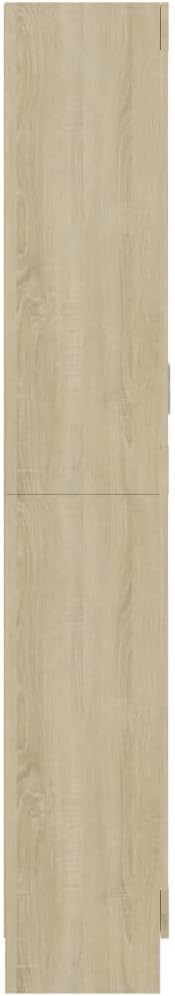 Vitrinenschrank Bücherschrank Aktenschrank Büroschrank Vitrine Schrank Bücherregal Sideboard Sonoma-Eiche 82,5x30,5x185,5 cm Holzwerkstoff