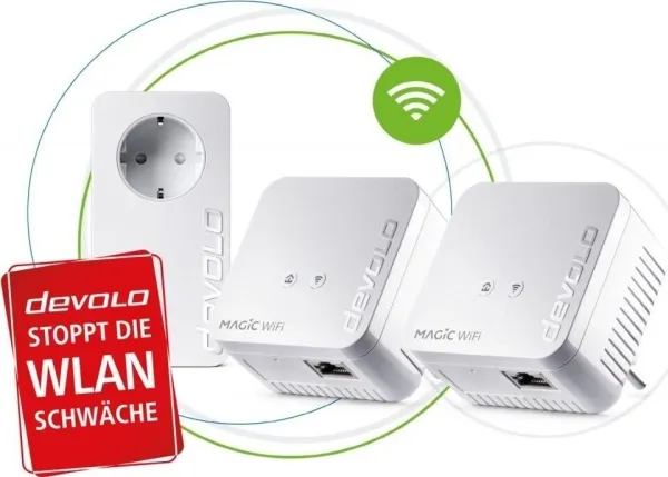 devolo Magic 1 WiFi mini - Multiroom Kit - bro - - HomeGrid - Wi-Fi - 2,4 GHz - kan sluttes til vægstik (pakke med 2)