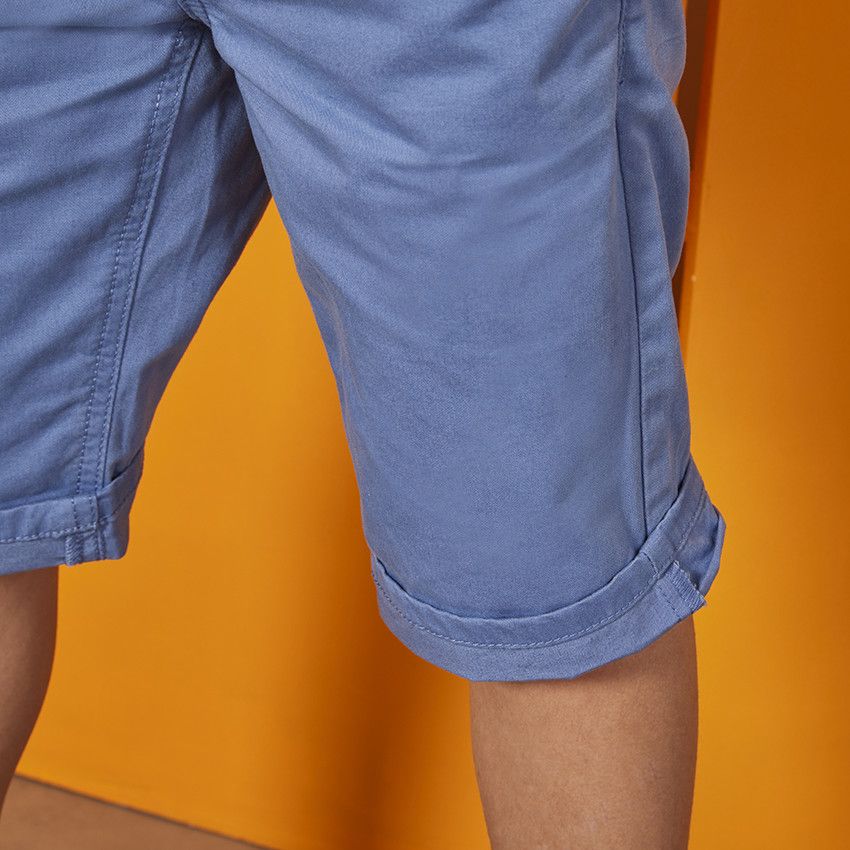 Bermuda ceinturé en twill pour garçon - Bleu moyen