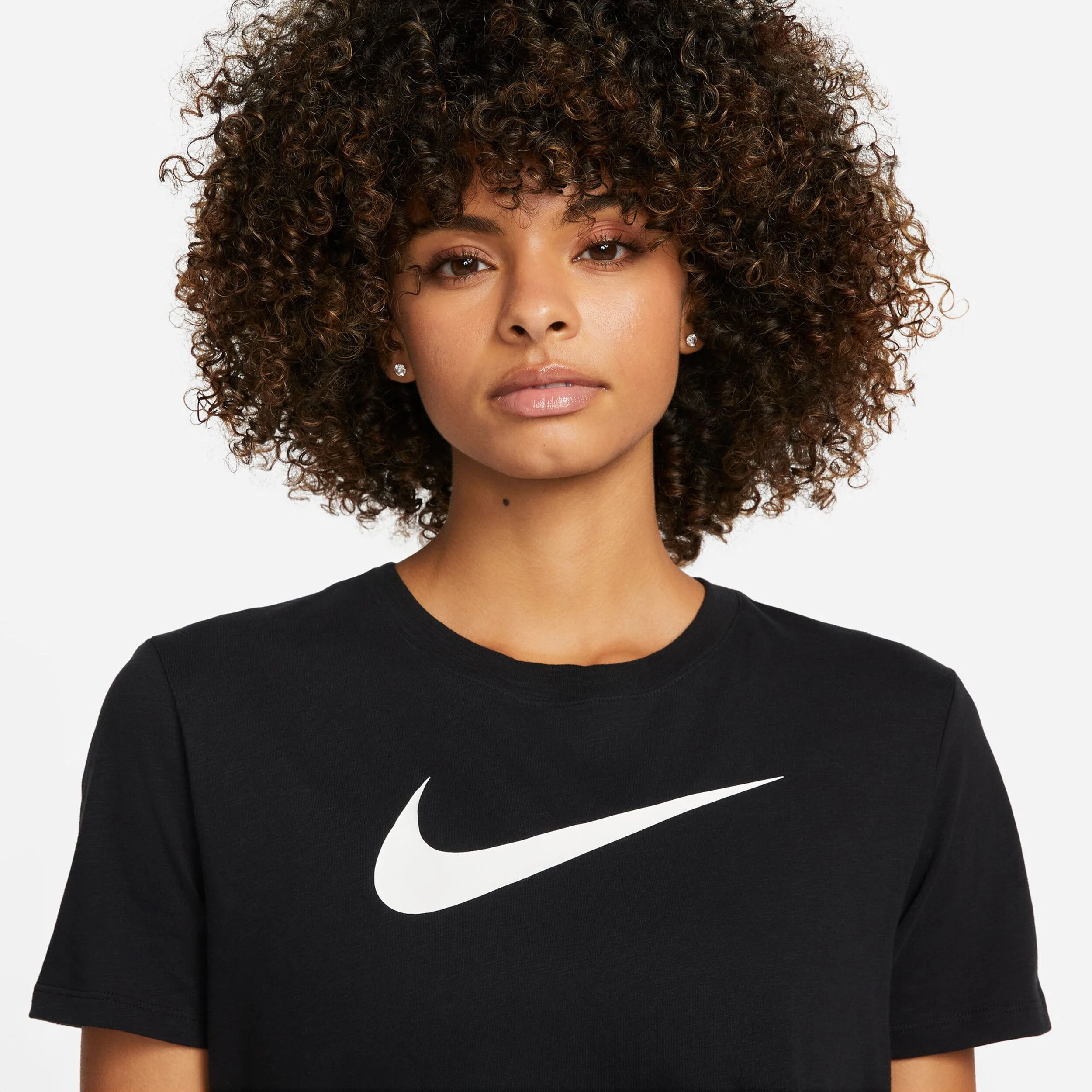 Nike Dri-Fit Swoosh T-shirt Femmes - Noir , Blanc