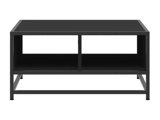 Table basse noir 60,5x60,5x30 cm bois d'ingénierie et métal