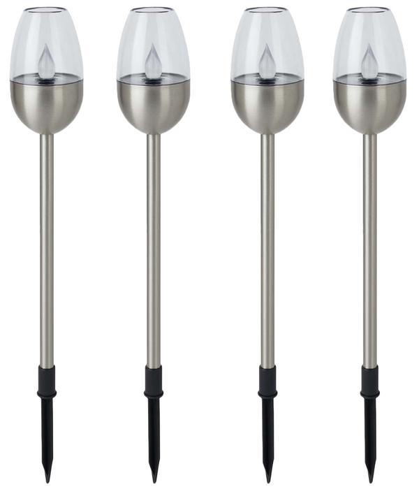 Dehner Solar-Edelstahlleuchte Jaro, 4er-Set