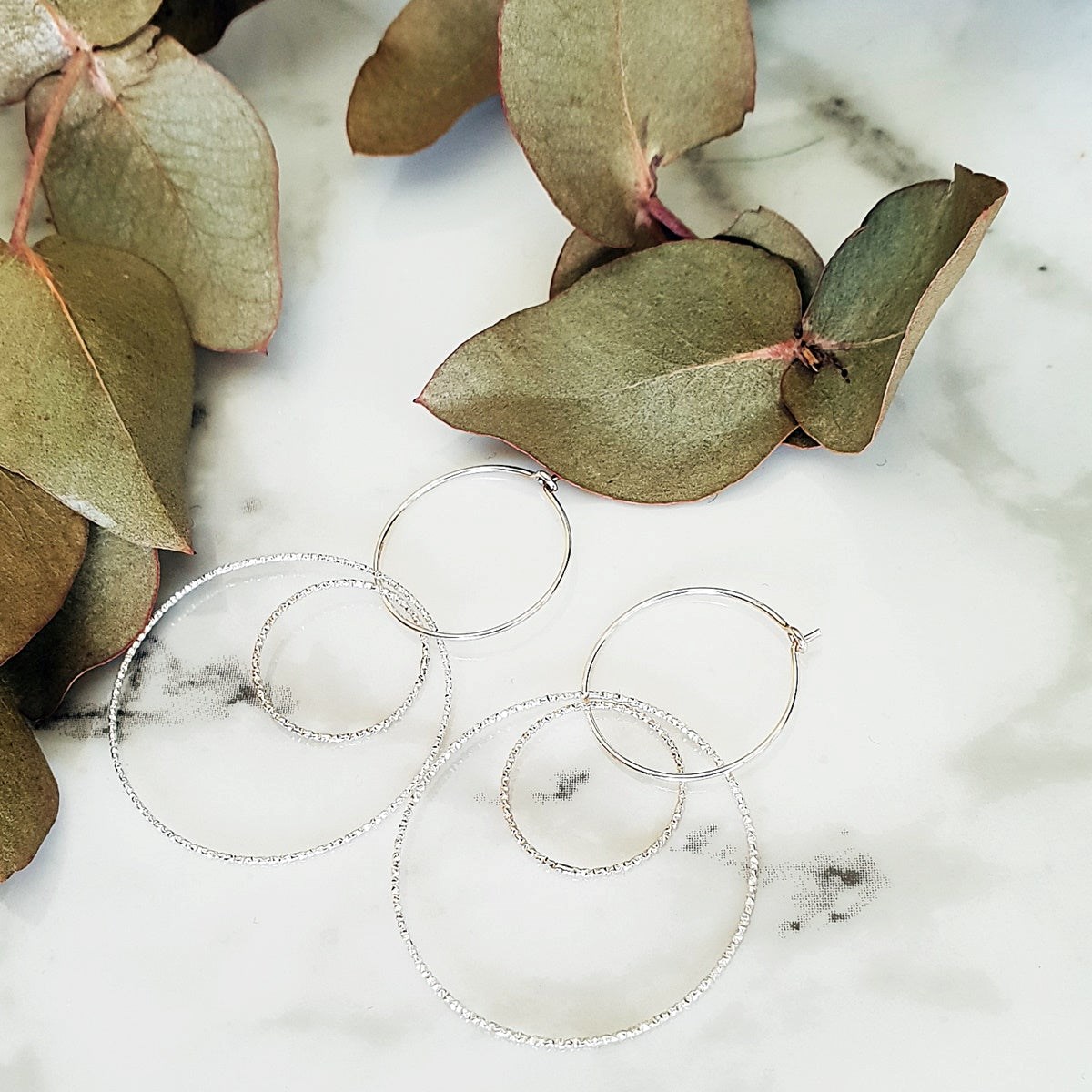 Boucles d'oreilles anneaux argent femme
