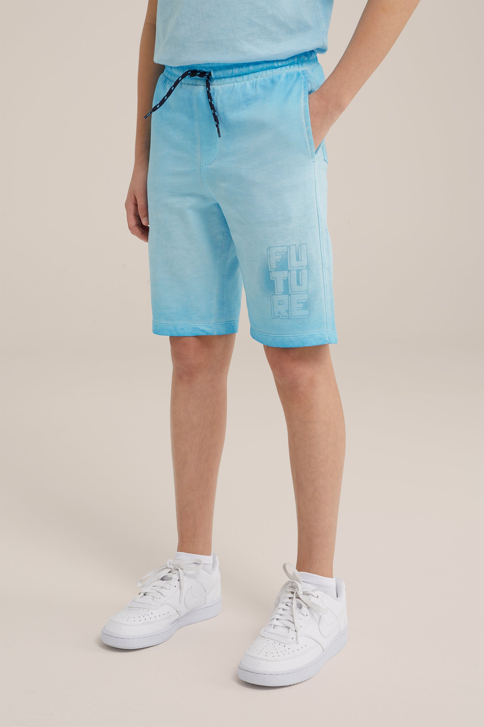 Jongens sweatshort met dessin WE Fashion Lichtblauw