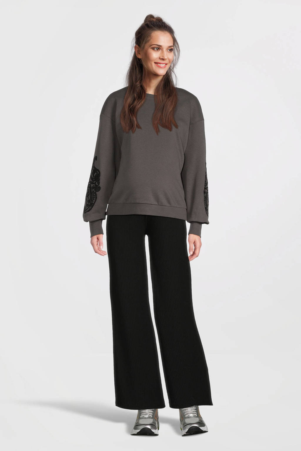 ONLY MATERNITY zwangerschapssweater grijs