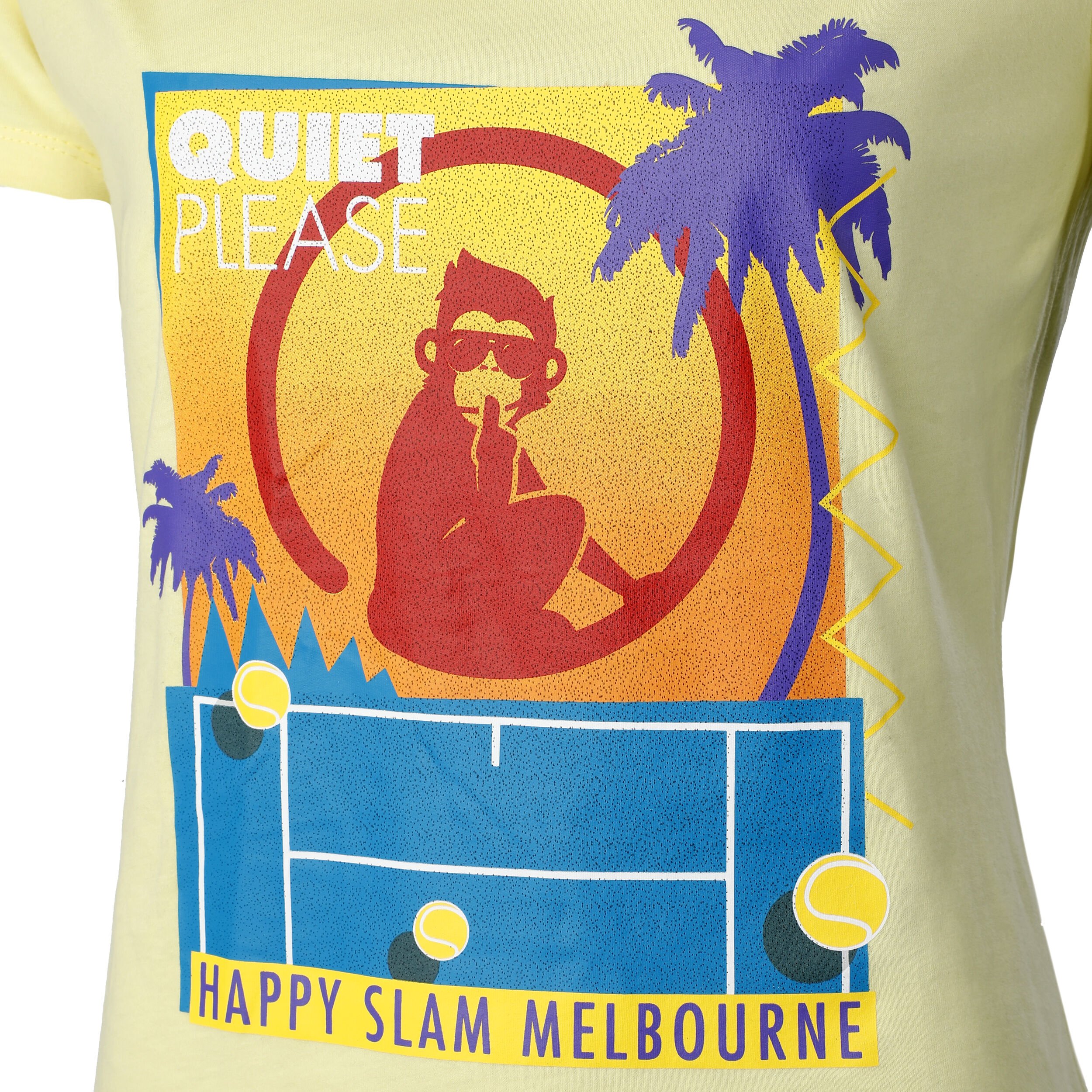 Quiet Please Happy Slam T-shirt Femmes - Jaune , Multicouleur