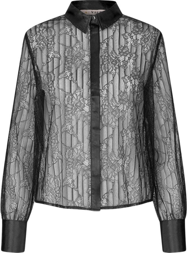 A-VIEW Florence lace shirt Black