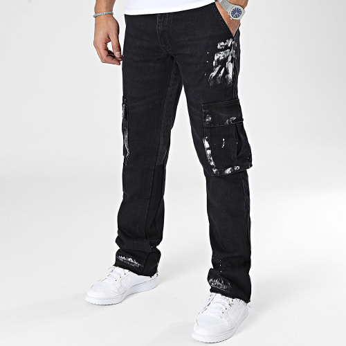 Pantalon Cargo Jean Flare Noir