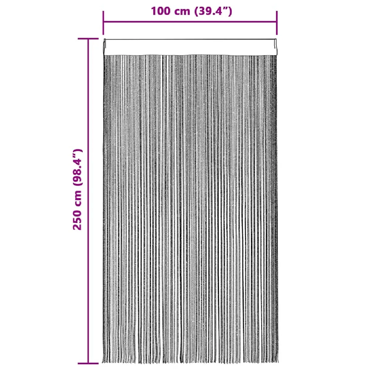 vidaXL Rideau en fils 2 pcs Crème - 100x250 cm
