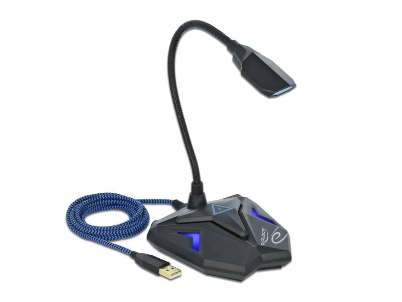 Delock Mikrofon USB Desktop Gaming Delock Desktop USB Gaming Mikrofon mit Schwanenhals und Mute Button