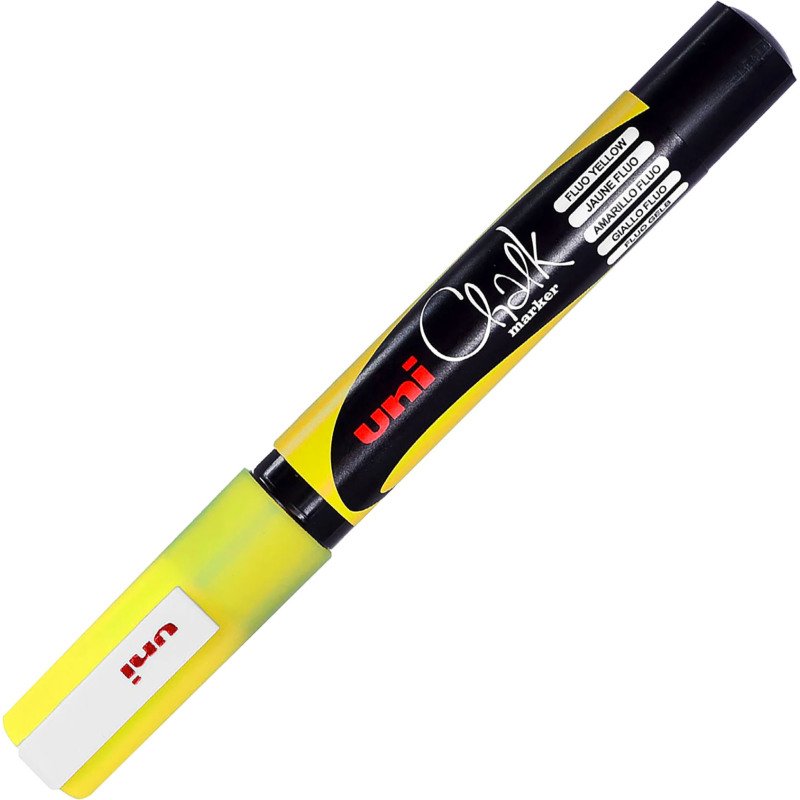 Marqueur craie effaçable Uni-Ball Chalk pointe ogive 0,9 à 1,3 mm couleurs assorties - Pochette de 4