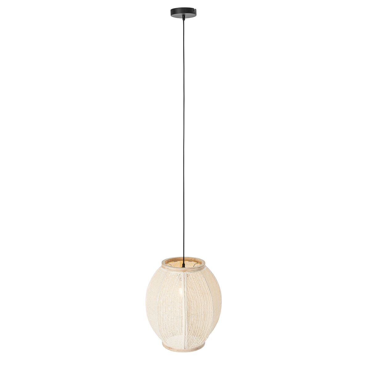 Oosterse hanglamp naturel stof 35 cm - Rob