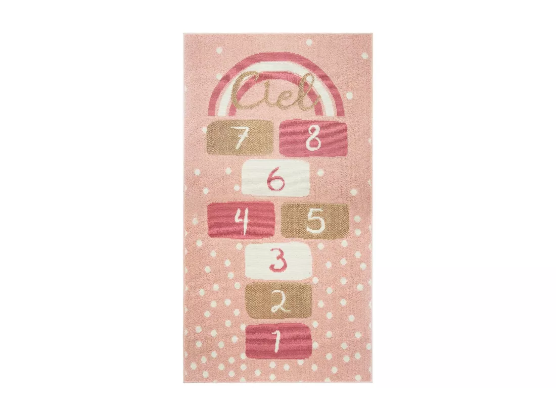 Tapis enfant Marelle Rose 80 x 150 cm
