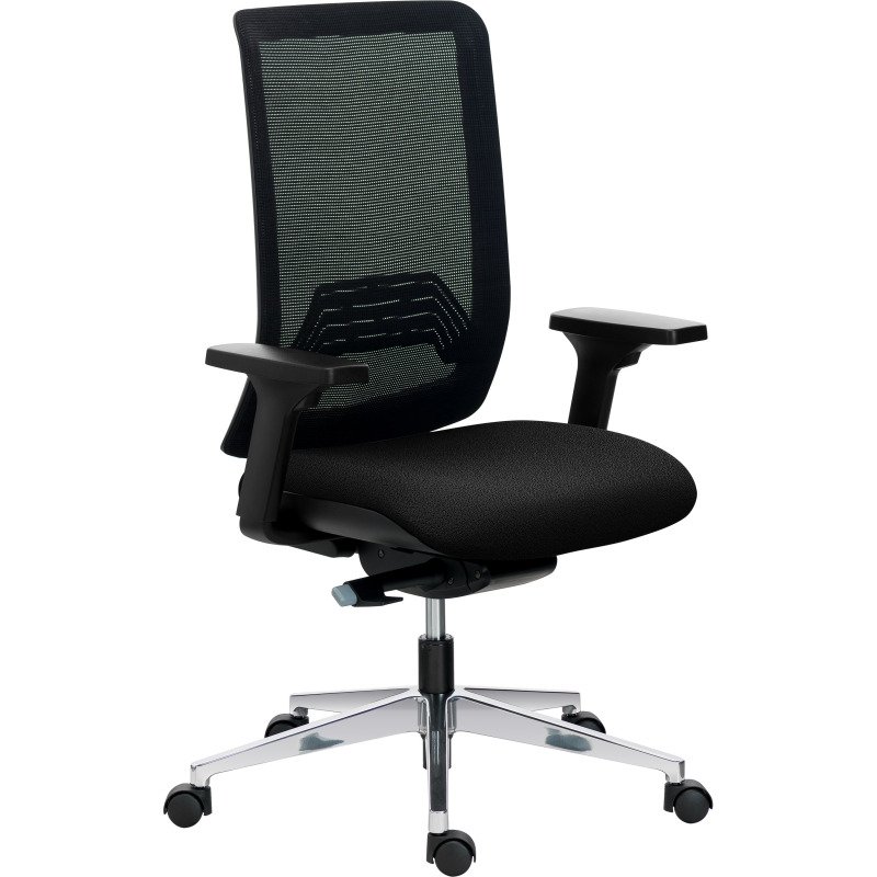 Chaise de bureau IMAX dossier maille - avec ou sans accoudoirs - Mécanisme Synchrone - Pieds aluminium