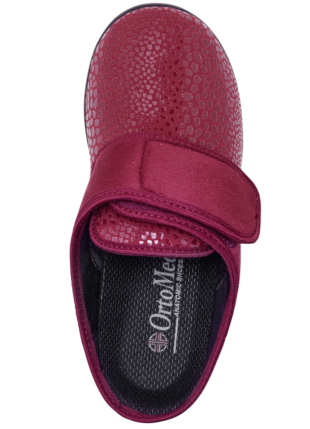 Pantoffel aus Elastik und Veloursmaterial