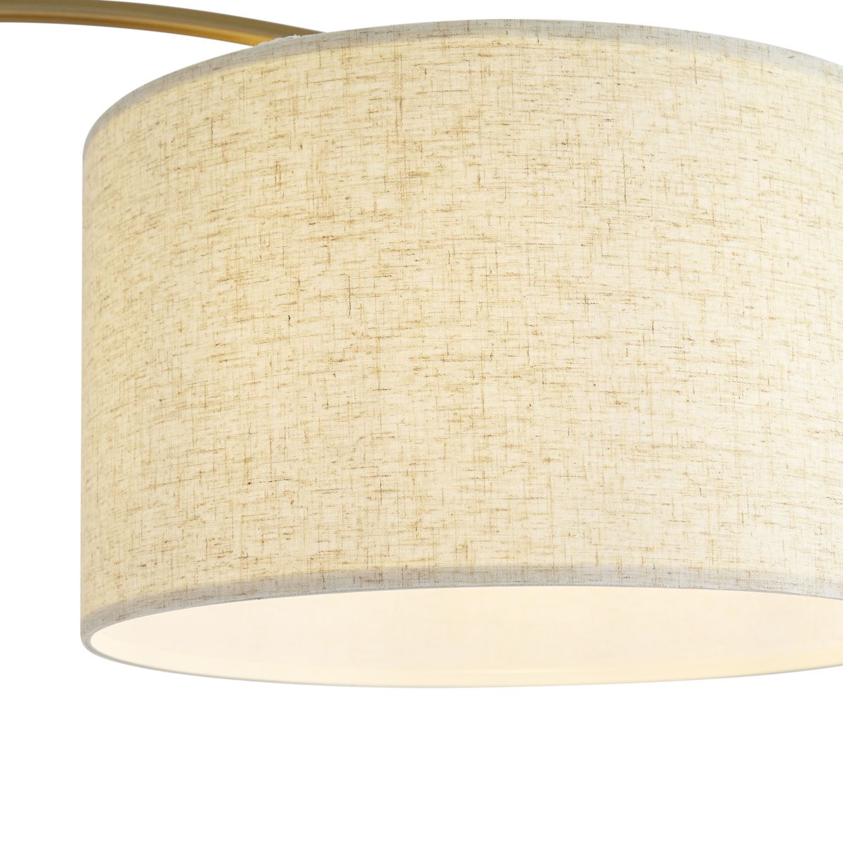 Moderne booglamp messing met beige kap - Vinossa