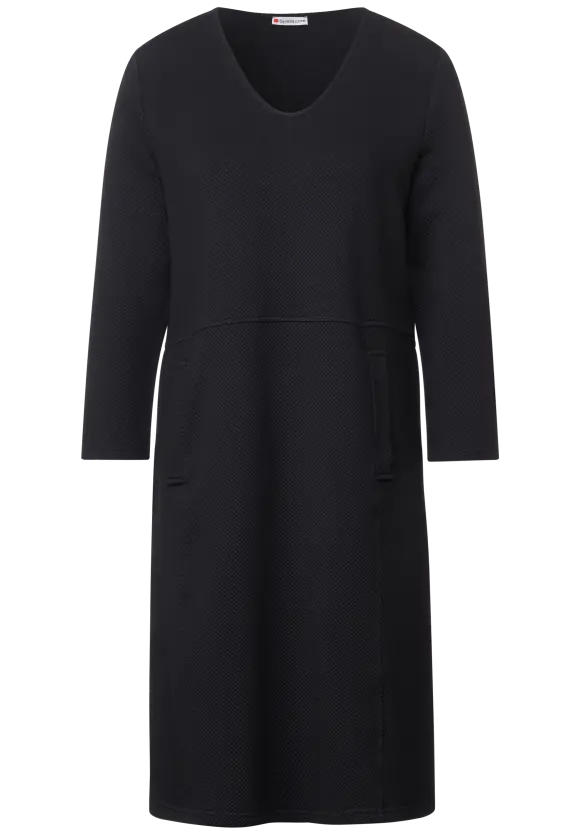 Kleid mit 3D-Struktur - deep blue