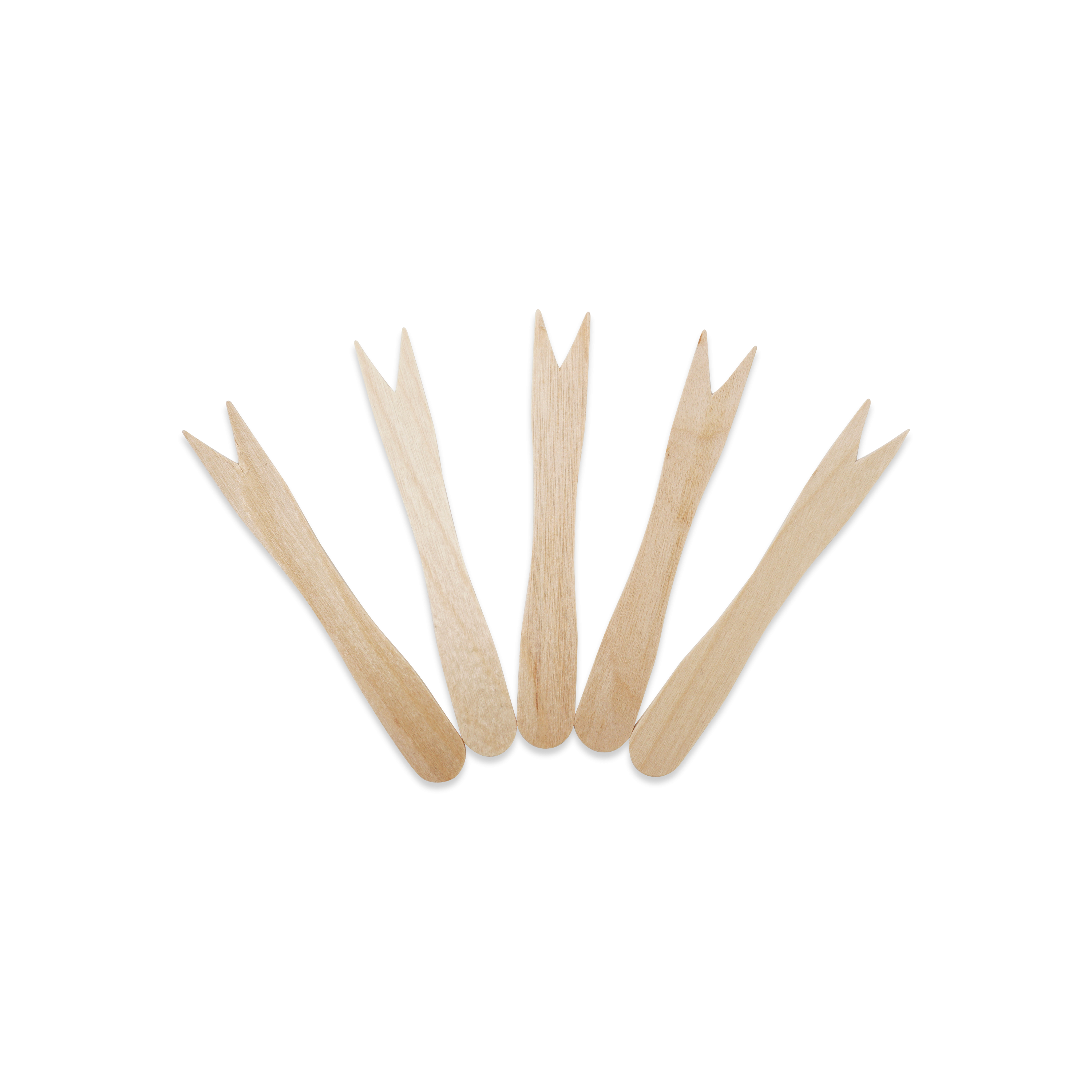 (1000er Set) 8.5cm Einweg Holz Sticks Fingerfood Party Spiesse Pommes Gabel Cocktail Zahnstocher - Braun