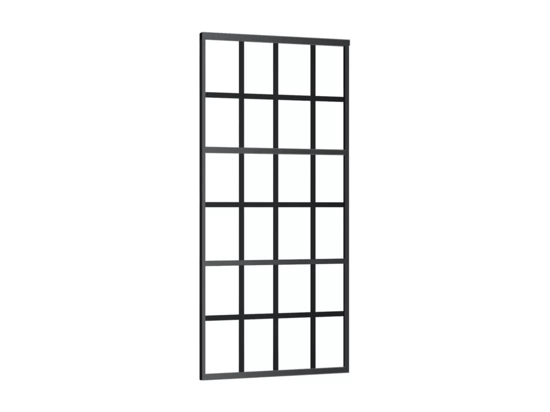 Porte coulissante Verre ESG et aluminium 90x205 cm Noir