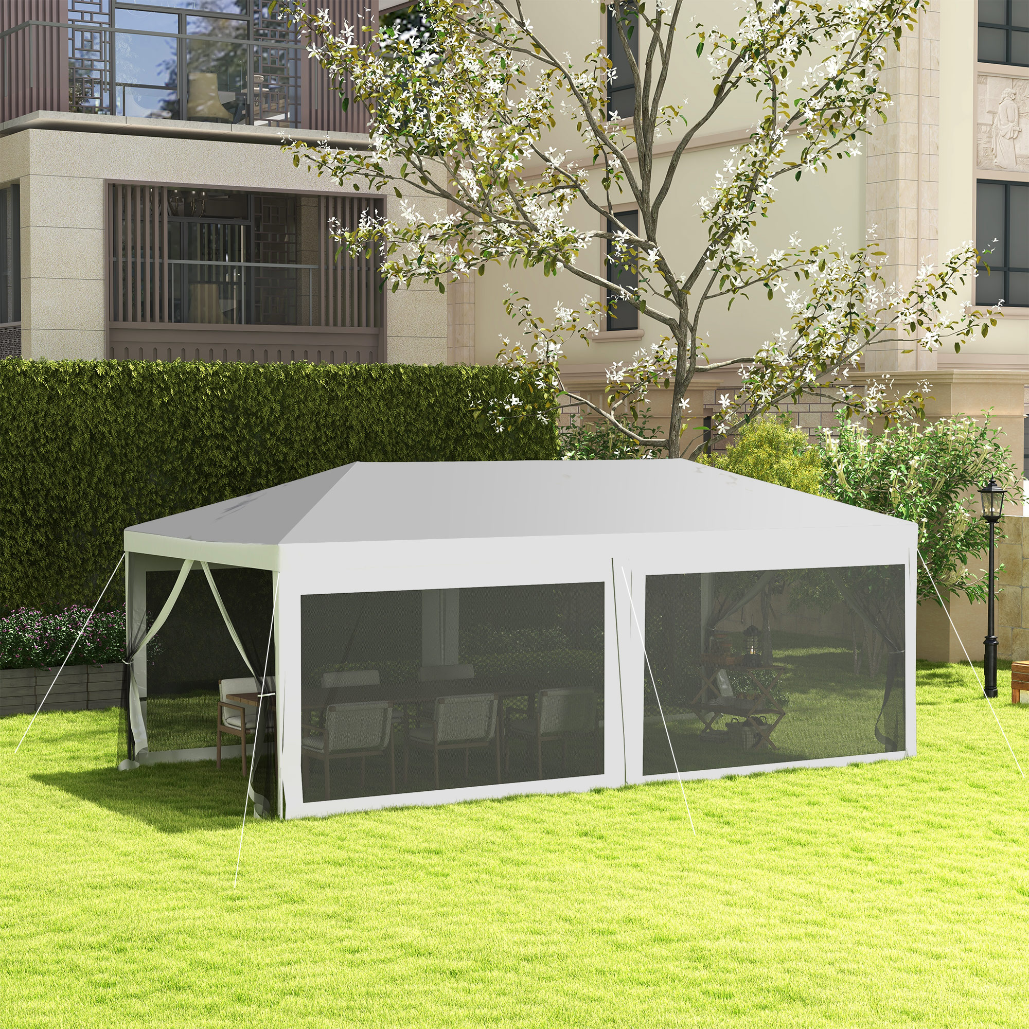 Tenda de jardim branca Outsunny