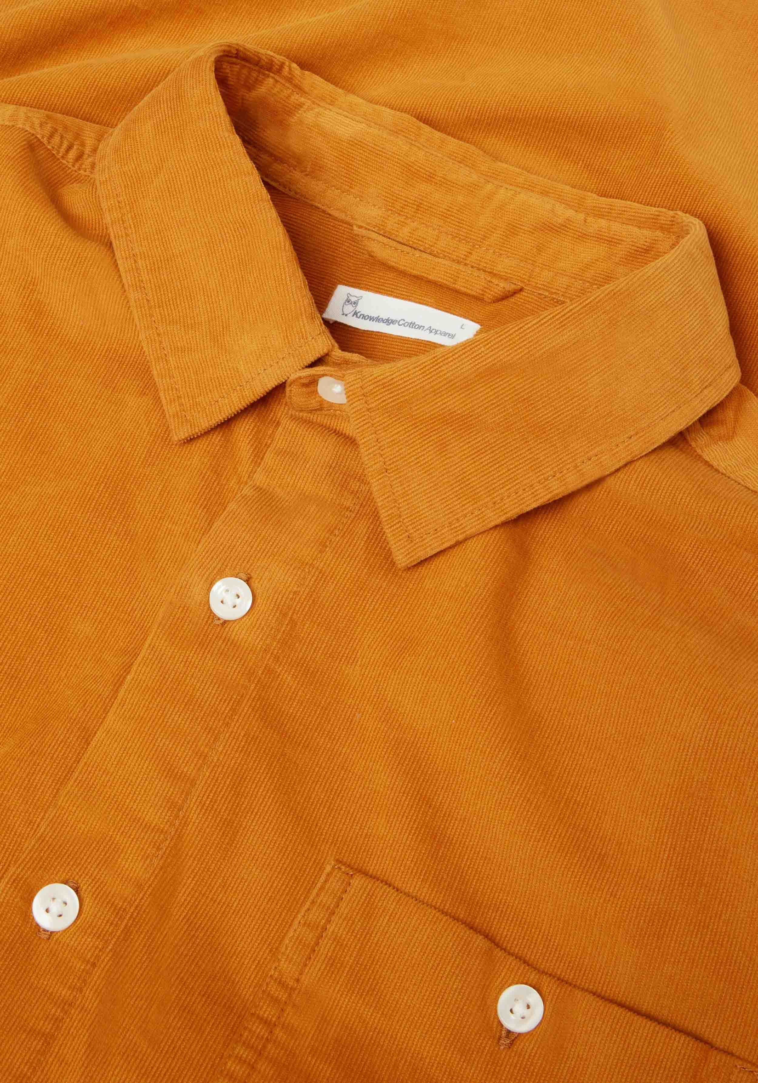 Knowledge Cotton Apparel Cord-Hemd Pumpkin Spice