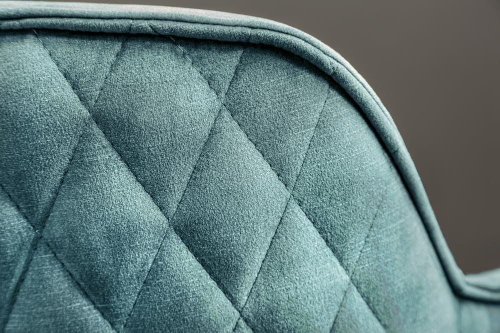 invicta INTERIOR Drehbarer Design Stuhl Euphoria 180° Petrol Samt mit Armlehne Metallgestell schwarz Küchenstuhl Esszimmerstuhl Esstischstuhl Samtstuhl