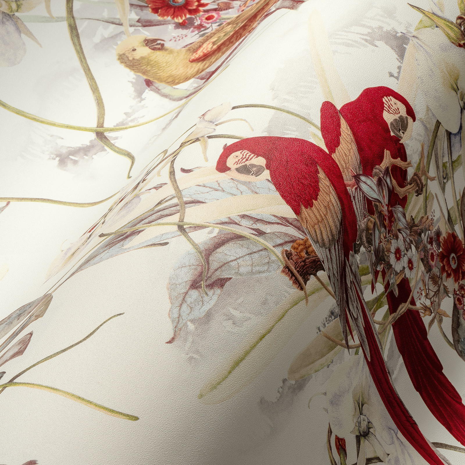 Vliestapete PINTWALLS - Vogel - rot-weiß - 10 Meter