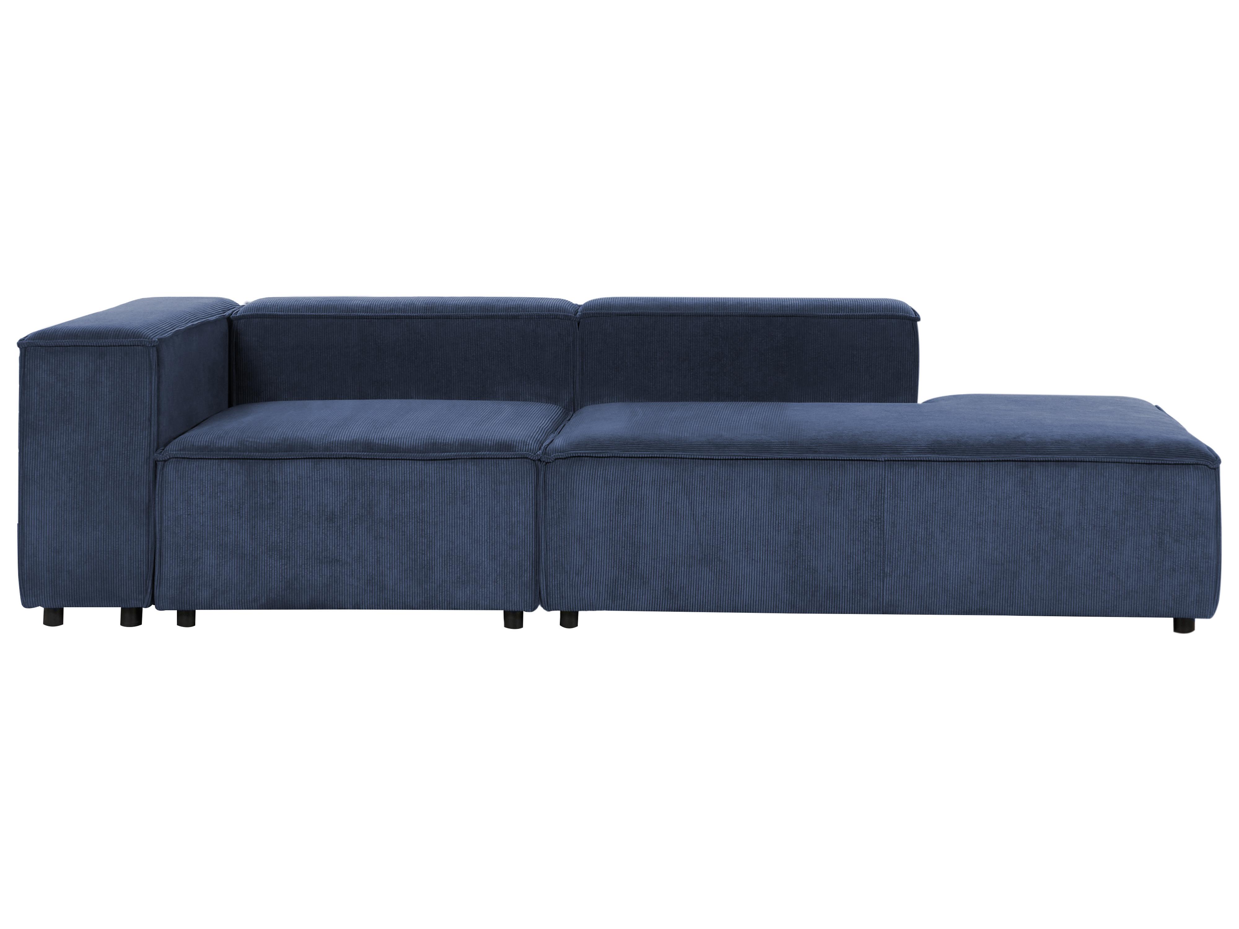Modulaire hoekbank 5-zits ARDAL Corduroy Donkerblauw linkszijdig