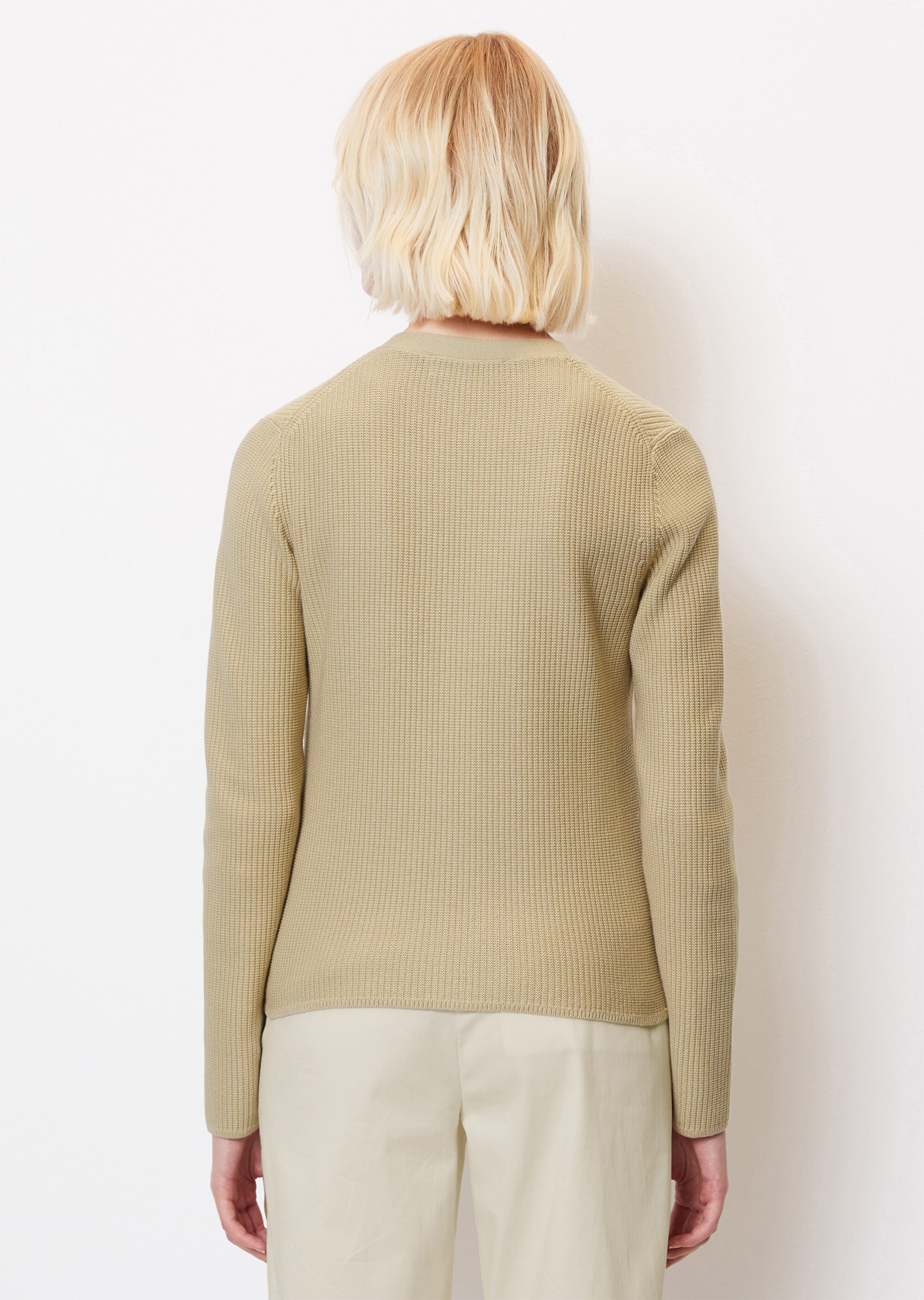 Rippstrick-Cardigan slimmit feiner Rippenstruktur