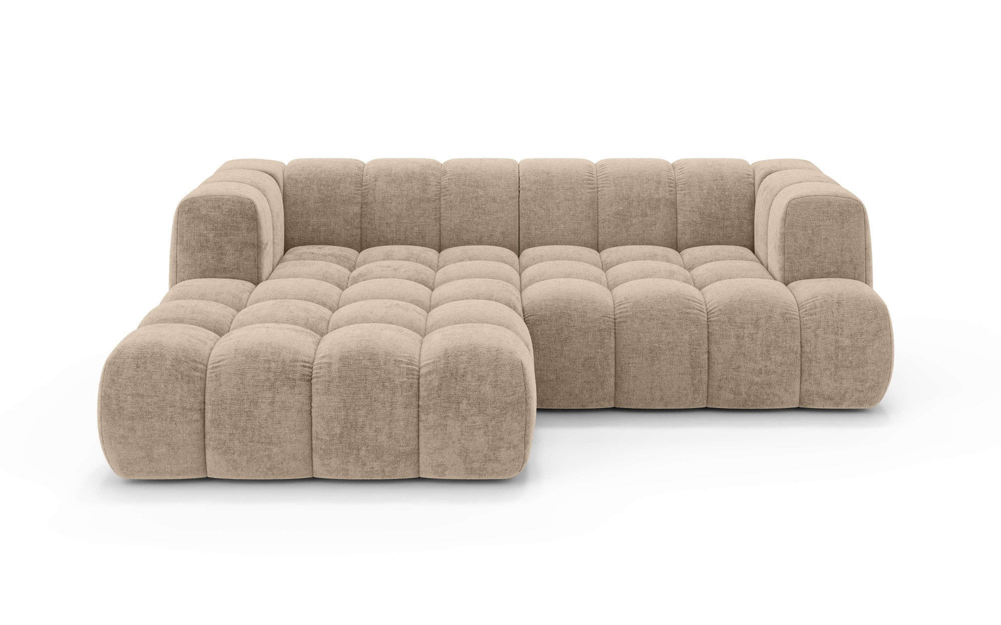 homsy by Ana Johnson Ecksofa »»XL« BOUBELLE L-Form extra tief, Design: Bubble-Optik, Breite 247cm« hoher Sitzkomfort dank Wellenunterfederung, XL Sitztiefe 100 cm