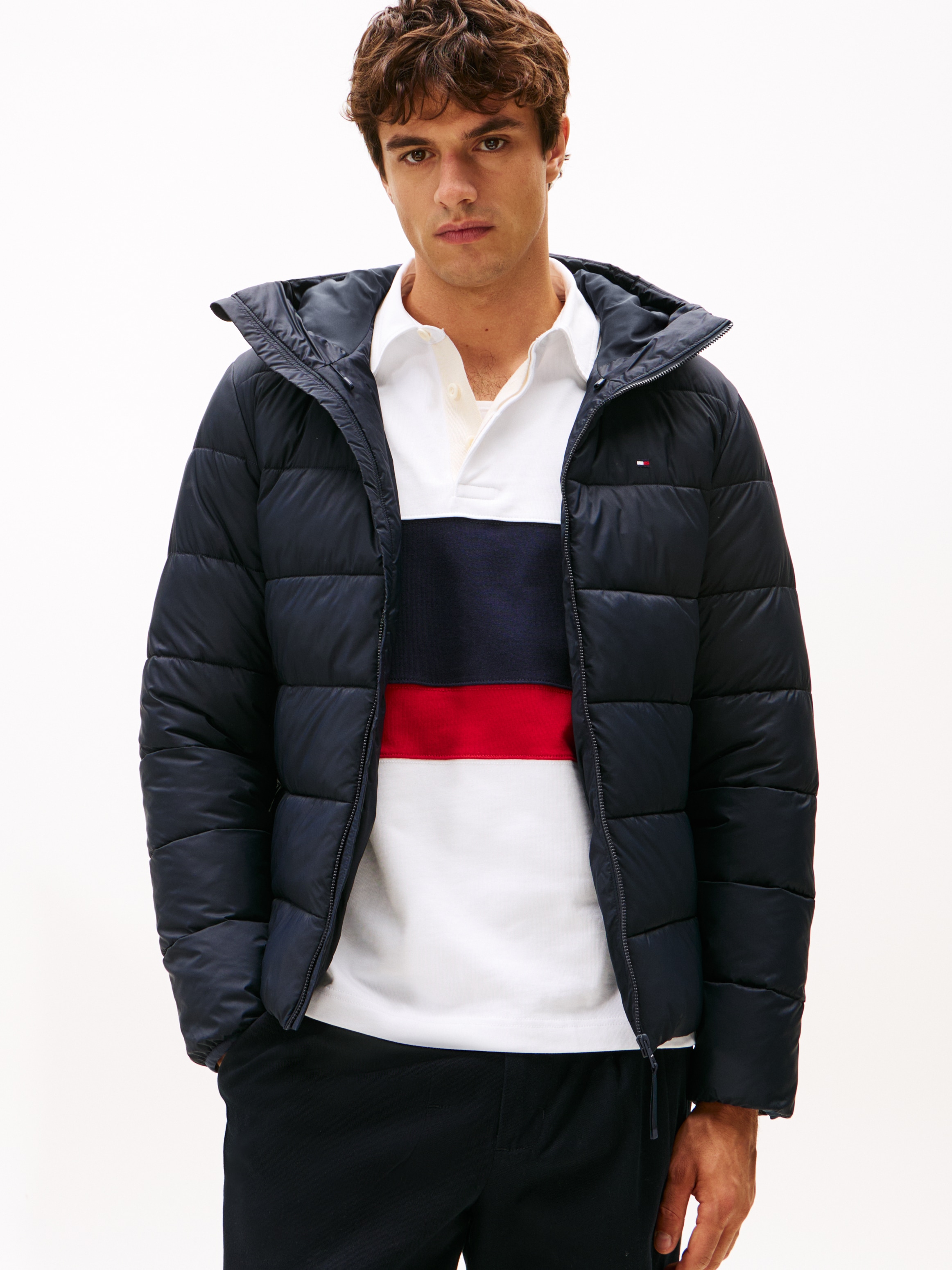 Tommy Hilfiger Steppjacke »MID WEIGHT HOODED JACKET« mit Kapuze Winterjacke, Übergangsjacke