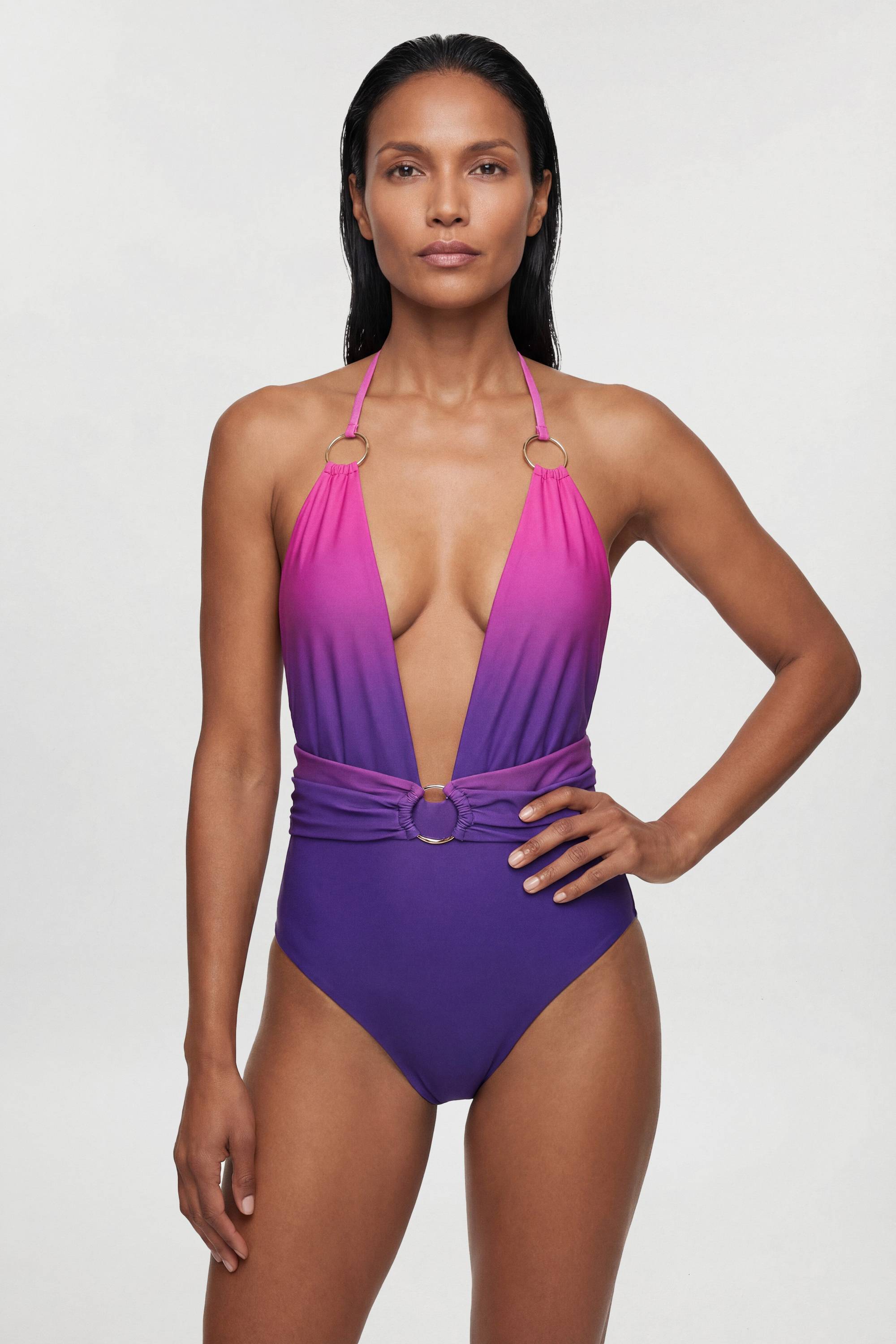 KarenMillen Maillot De Bain Échancré À Dégradé Ombré