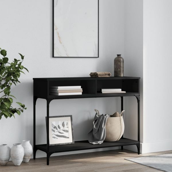 Consola de Entrada Larice de 100 cm Preto Design Minimalista