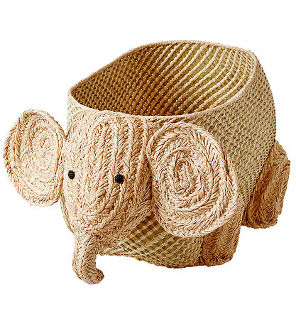 Rice Opbevaringskurv - Raffia/S?gr?s - Stor Elefant - Natur
