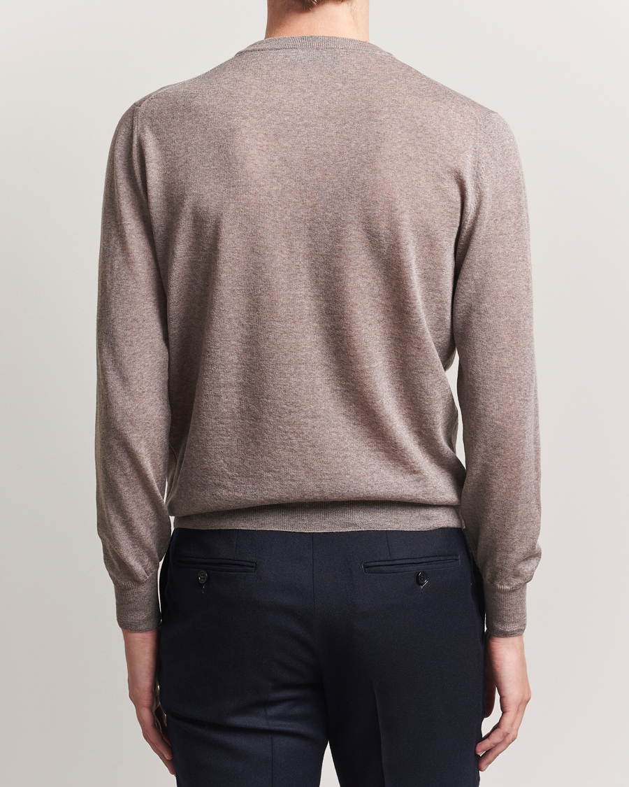 Canali Merino Wool Crew Neck Beige