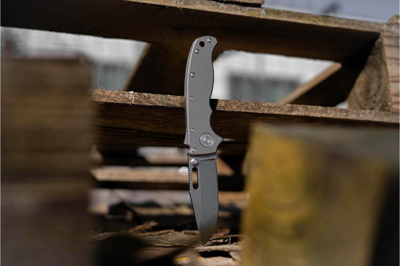 Demko Knives AD20.5 Shark-Lock CPM 20CV Clip Point AD205-20CV-TI-CP Smooth Titanium, zakmes