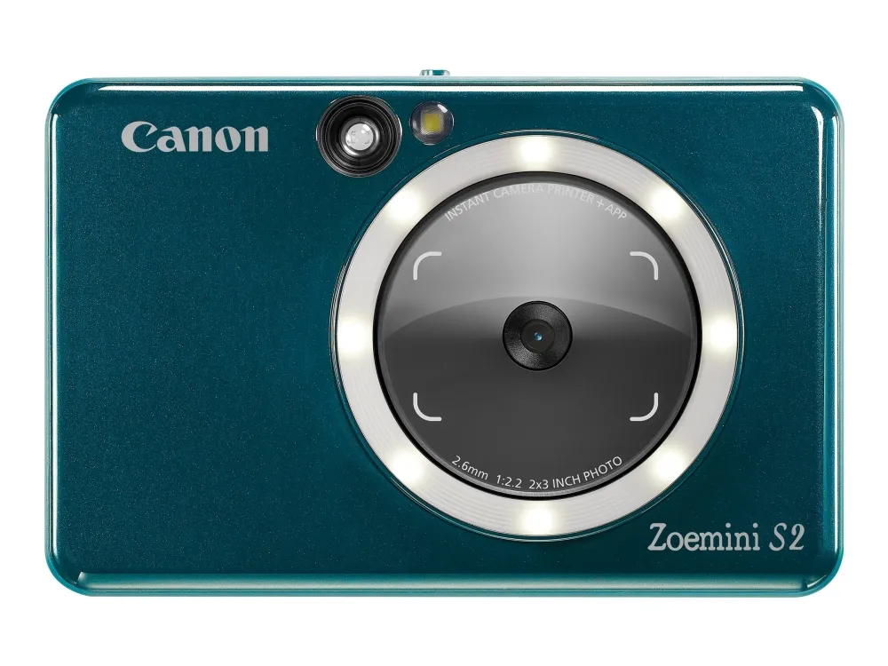 Canon Zoemini S2 - Digitalkamera - kompakt med hurtigfotoprinter - 8.0 MP - Bluetooth, NFC - blågrøn