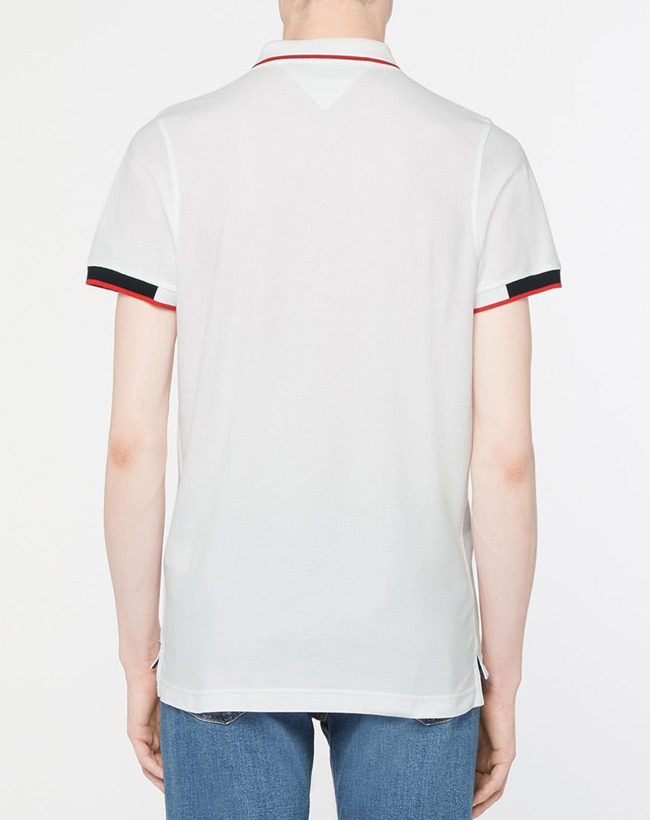Tommy Hilfiger Polo Slim Rwb Placket Detail blanc
