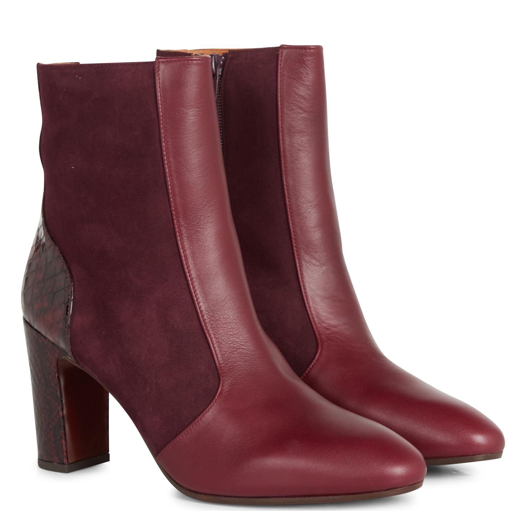 EDDI - Bottines aspect croco en cuir| Multicolore