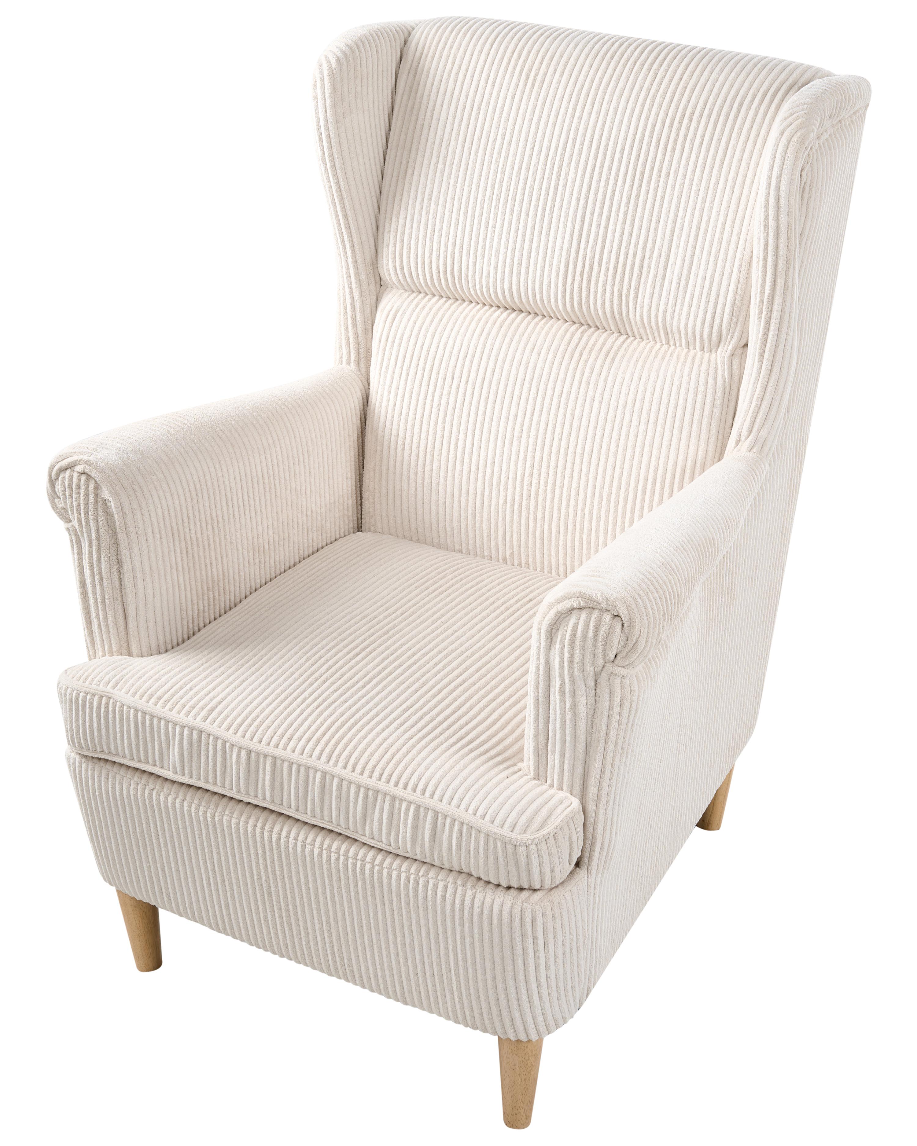 Oorfauteuil ABSON Corduroy Lichtbeige